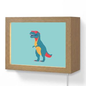 OnlyWow NÁSTĚNNÁ LAMPA Dinosaurus - Modrá - Sluneční brýle 20x15 cm obraz
