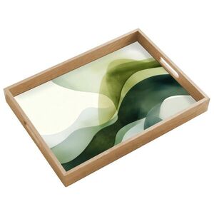 OnlyWow SERVÍROVACÍ PODNOS Vlny - abstraktní - světle zelená - ornamentální 50x35 cm obraz