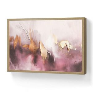 OnlyWow NÁSTĚNNÁ LAMPA S AKUMULÁTOREM Fialová - abstraktní - barva - zlatá 60x40 cm obraz