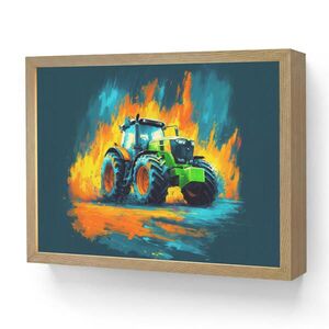 OnlyWow DOBÍJECÍ NOČNÍ LAMPIČKA Abstrakt - Traktor - Zelený 40x30 cm obraz