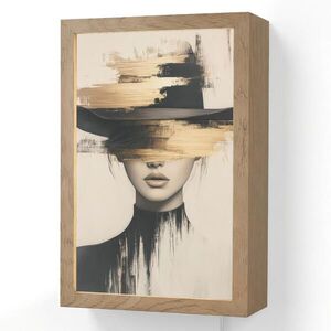 OnlyWow NÁSTĚNNÁ LAMPA Žena - klobouk - barva 20x30 cm obraz