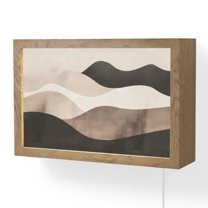 OnlyWow NÁSTĚNNÁ LAMPA Abstraktní - Krajina - Vlny - Krémová barva 30x20 cm obraz
