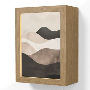 OnlyWow NÁSTĚNNÁ LAMPA Abstraktní - Krajina - Vlny - Krémová barva 15x20 cm obraz