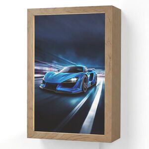 OnlyWow NÁSTĚNNÁ LAMPA Auto - Modrá - Chlapci - Dítě 20x30 cm obraz