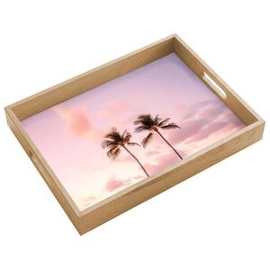 OnlyWow SERVÍROVACÍ PODNOS Palmy - Fialová - Mraky - Obloha 40x30 cm obraz