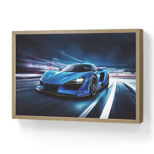 OnlyWow DOBÍJECÍ NOČNÍ LAMPIČKA Auto - Modrá - Chlapci - Dítě 60x40 cm obraz