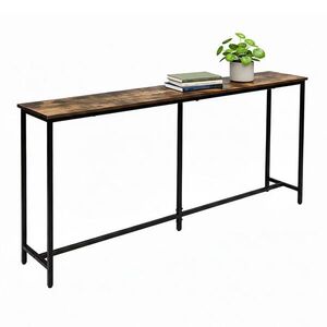 Relaxdays KONZOLKA Tmavě hnědá Černá kov 160 cm obraz