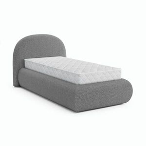 Beautysofa ČALOUNĚNÁ POSTEL Motti 90×200, jednolůžko s úložným prostorem a taštičkovou matrací 20 cm, tmavě šedá obraz