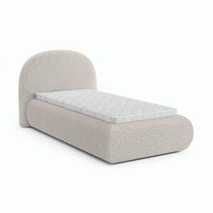 Beautysofa ČALOUNĚNÁ POSTEL Motti 90×200, jednolůžko s úložným prostorem a pěnovou matrací 10 cm, béžová obraz