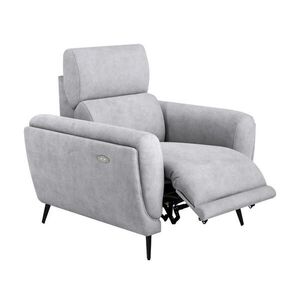 Beautysofa RELAXAČNÍ KŘESLO Comfort s elektrickým polohováním a nastavitelnou opěrkou hlavy, světle šedá obraz