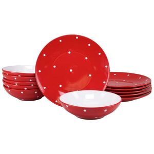 Creatable JÍDELNÍ SOUPRAVA Polka Dots Rot 12dílné obraz