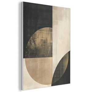 MuchoWow AKUSTICKÝ obraz Abstraktní - Geometrické tvary - Černá - Zlatá 70x100 cm obraz