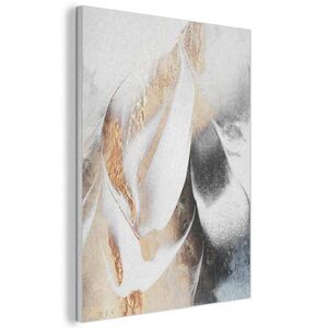 MuchoWow AKUSTICKÝ obraz Luxusní - abstraktní - zlatá - bílá 70x100 cm obraz