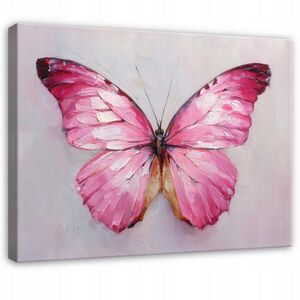 Wallarena PLÁTNO Motýl Betonově růžový 120x80 cm obraz