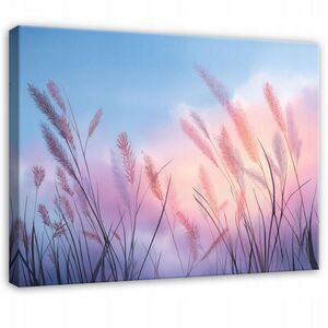 Wallarena PLÁTNO Pampasská tráva Přírodní růžová 120x80 cm obraz