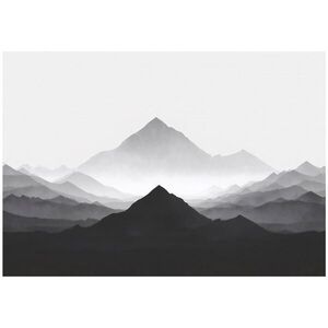 Wallarena FOTOTAPETA Hory Akvarelová šedá 200x140 cm obraz