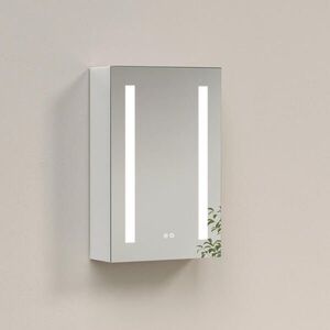 EMKE KOUPELNOVÁ ZRCADLOVÁ SKŘÍŇKA s LED osvětlením, matná bílá, 60/40 cm obraz