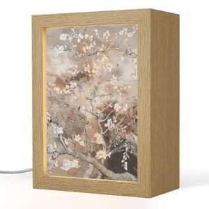 OnlyWow STOLNÍ LAMPA Mandlový květ - Umění - Van Gogh - Béžová - Abstraktní 15x20 cm obraz
