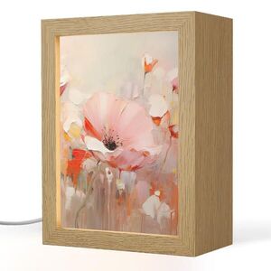 OnlyWow STOLNÍ LAMPA Květiny - Akvarel - Růžová - Abstraktní - Umění 15x20 cm obraz
