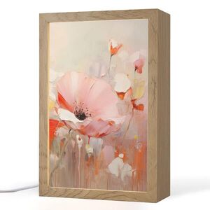 OnlyWow STOLNÍ LAMPA Květiny - Akvarel - Růžová - Abstraktní - Umění 20x30 cm obraz