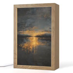 OnlyWow STOLNÍ LAMPA Zlatý odraz na vodě 20x30 cm obraz