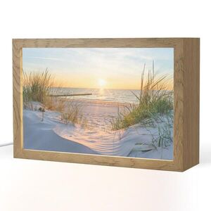 OnlyWow STOLNÍ LAMPA Pláž - Slunce - Duna - Tráva - Písek - Horizont 30x20 cm obraz