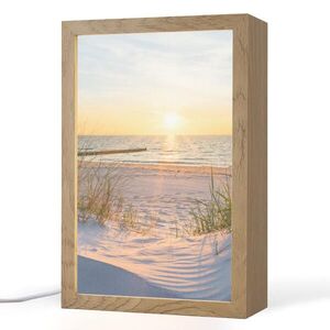 OnlyWow STOLNÍ LAMPA Pláž - Slunce - Duna - Tráva - Písek - Horizont 20x30 cm obraz
