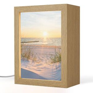OnlyWow STOLNÍ LAMPA Pláž - Slunce - Duna - Tráva - Písek - Horizont 15x20 cm obraz