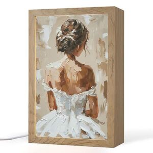 OnlyWow STOLNÍ LAMPA Žena - malba - abstraktní - béžová - moderní 20x30 cm obraz