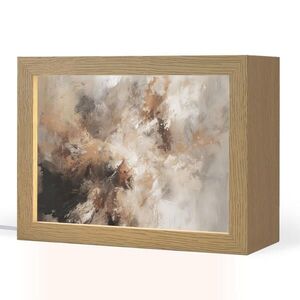 OnlyWow STOLNÍ LAMPA Barva - abstraktní - béžová - umění 20x15 cm obraz