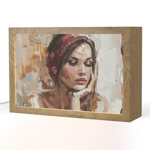 OnlyWow STOLNÍ LAMPA Žena - vzhled malby - portrét - moderní 30x20 cm obraz
