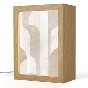 OnlyWow STOLNÍ LAMPA Abstraktní oblouky - Moderní - Béžová 15x20 cm obraz