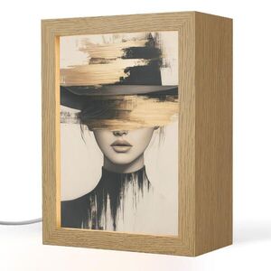 OnlyWow STOLNÍ LAMPA Žena - klobouk - barva 15x20 cm obraz