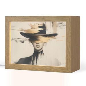 OnlyWow STOLNÍ LAMPA Žena - klobouk - barva 20x15 cm obraz