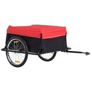 HOMCOM NÁKLADNÍ PŘÍVĚS, ocelová trubka, červená/černá, 140L x 88B x 60H cm obraz