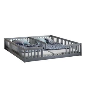 OKWISH DĚTSKÁ postel 90/200 cm šedá z borovice a MDF se सुरक्षा zábradlím obraz