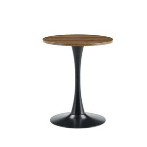 Modfu ODKLÁDACÍ stolek z MDF a kovu 60x60x72 cm černá/ořechová kulatý s termoformovanou deskou a stabilní podnoží obraz