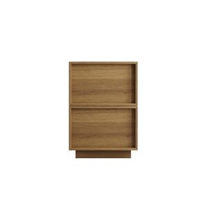 OKWISH NOČNÍ stolek 38/48/55 cm dubový z MDF a dřevotřísky se dvěma zásuvkami bez úchytek obraz