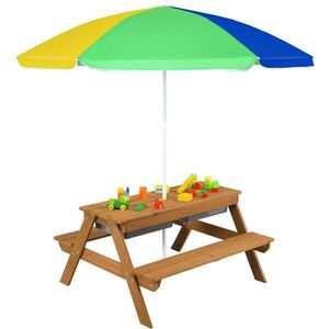 COSTWAY PIKNIKOVÝ STŮL 50 cm žlutý obraz