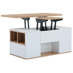 OKWISH KONFERENČNÍ stolek 100/51/47 cm bílý z dřevotřísky s výklopnou deskou a úložným prostorem obraz