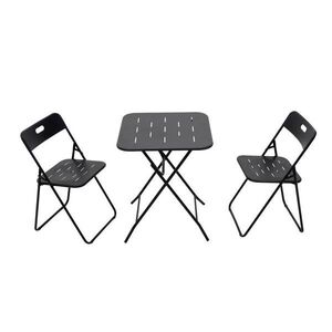 OKWISH BISTRO set 60/60/73 cm černý z oceli skládací 3dílný obraz