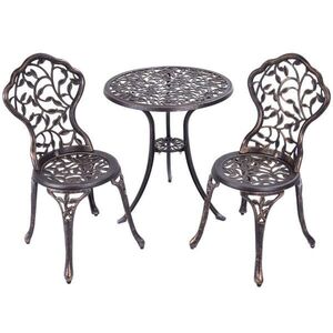 COSTWAY SEDACÍ SADA Antik Bistro set Balkonový set Měď (3dílný) obraz