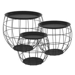 ML-DESIGN ODKLÁDACÍ STOLEK kulatý Ø 31 cm/Ø 38 cm/Ø 47 cm, černý, z kovu obraz