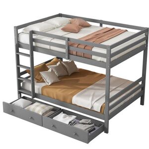 Redom PALANDA 140/200 cm s úložným prostorem a vysokým zábradlím, odolná konstrukce, Šedá obraz