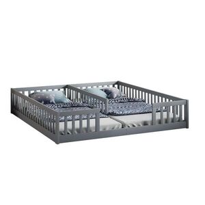 Redom POSTEL 90/200 cm se सुरक्षा zábradlím a lamelovým roštem, pro dvě děti, borovicové dřevo a MDF, Šedá obraz
