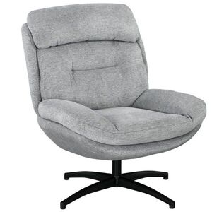 OKWISH OTOČNÉ křeslo 91/79/98 cm šedé z polyesteru s 360° otáčením a područkami obraz