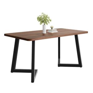OKWISH JÍDELNÍ stůl 117/68/75 cm černý v ořechovém dekoru z MDF s kovovými nohami obraz