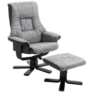 OKWISH RELAXAČNÍ křeslo 78/82, 5/109 cm šedé z polyesteru otočné a polohovací s podnožkou obraz