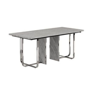 OKWISH JÍDELNÍ stůl 180/80/75 cm šedý z MDF a kovu pro 6–8 osob obraz