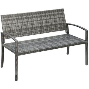 Modfu ZAHRADNÍ lavice z oceli a polyratanu 122x60x85 cm šedá pro 2 osoby s vysokou stabilitou a snadnou montáží obraz